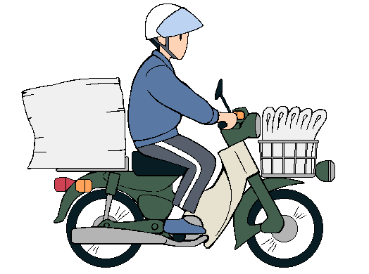 Motorcycle newspaper delivery